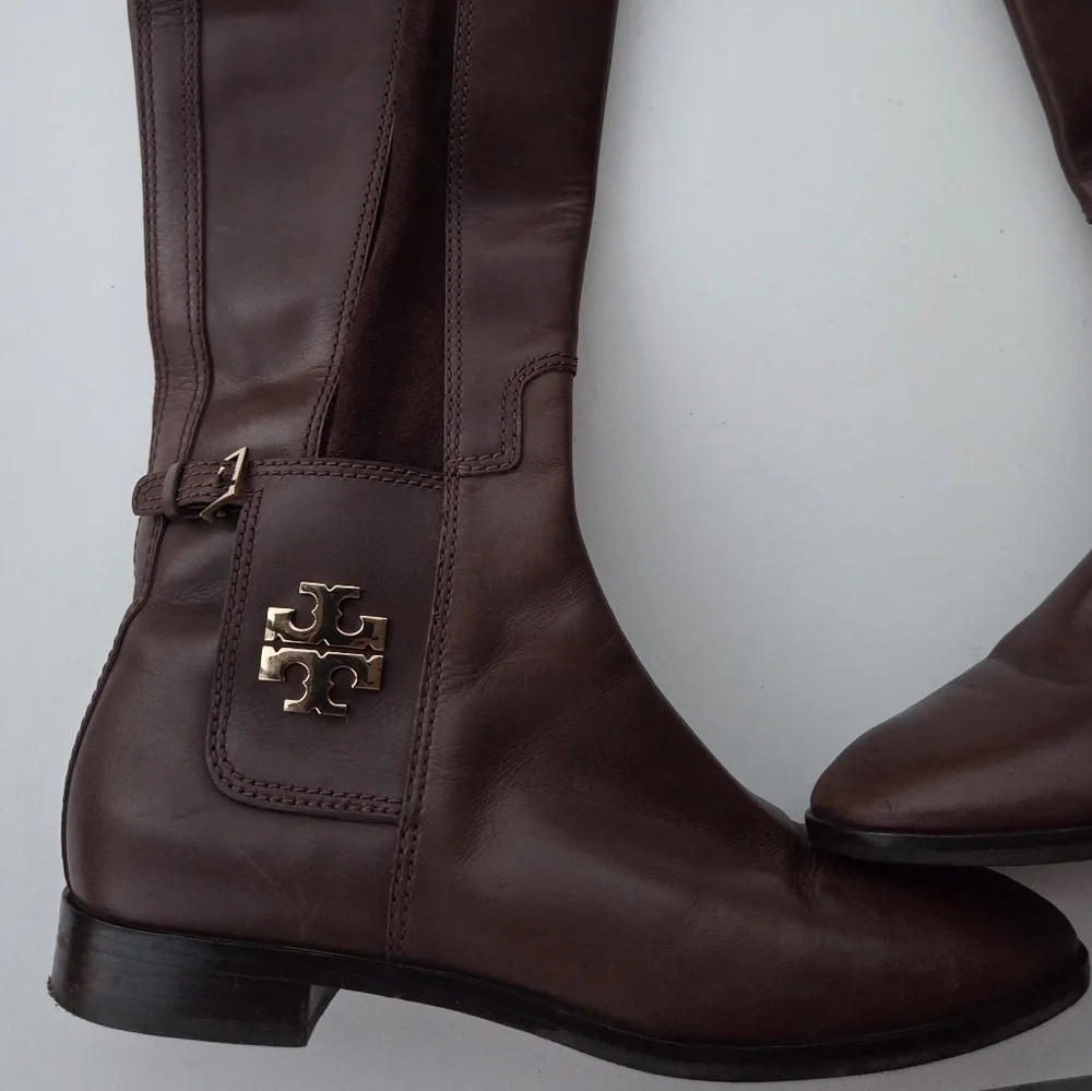 Tory burch wyatt boots burnt chocolate Size 9 - Picture 4 of 11